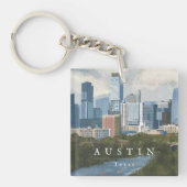 Austin Skyline Painted Art Print Sleutelhanger (voorkant)