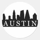Austin Skyline Ronde Sticker (Voorkant)