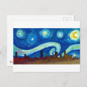 Austin Skyline Silhouette met Sterrennacht Briefkaart (Voorkant / Achterkant)