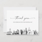 Austin Skyline trouwfoto dank u kaart (Voorkant)