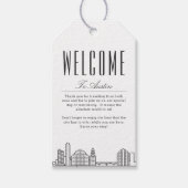 Austin Skyline | Verwelkomingsbericht Cadeautags Cadeaulabel (Voorkant)