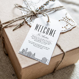 Austin Skyline | Welkom Boodschap Gift Tags Cadeaulabel