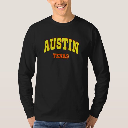 Austin State of Texas Sporty Aesthetic Design City T-shirt (Voorkant)