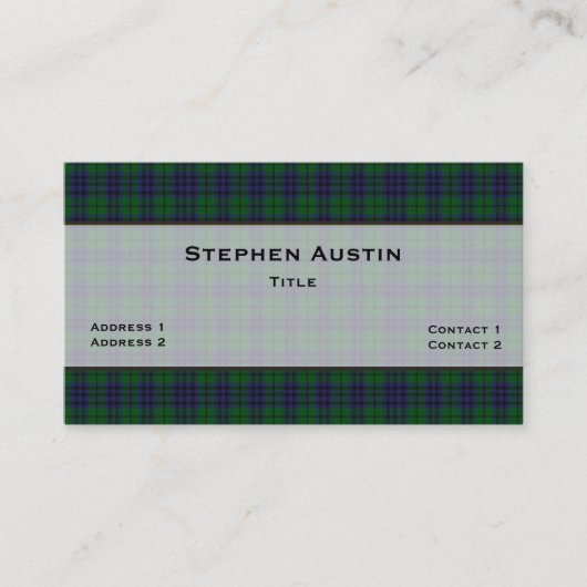 Austin Tartan Pset Custom Visitekaartje (Voorkant)
