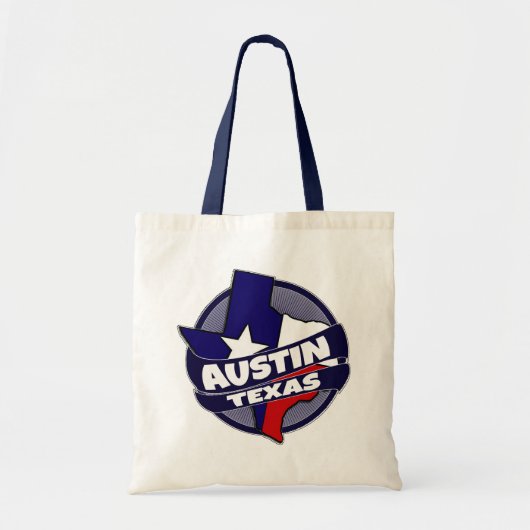 Austin Texaanse vlag barst herbruikbare canvas tas (Voorkant)