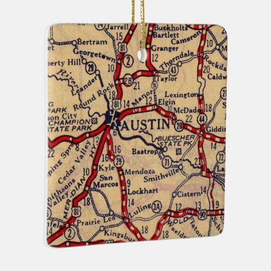Austin Texas 1926 Map Keramisch Ornament (Rechts)