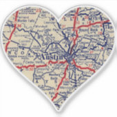 Austin Texas 1941 kaart Sticker (Voorkant)