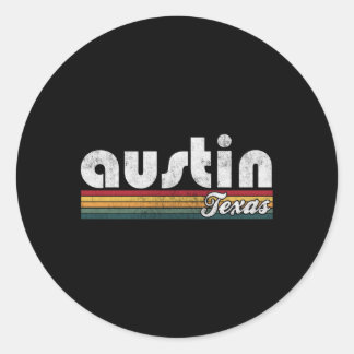 Austin Texas 70's 80's stijl Ronde Sticker