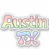 Austin Texas 70's Sticker (Voorkant)