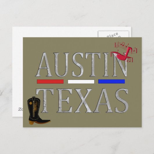 Austin Texas - ansichtkaart Briefkaart (Voorkant / Achterkant)