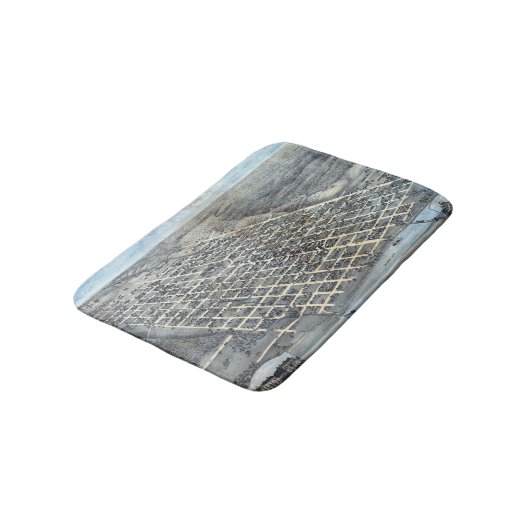 Austin, Texas Antiek Luchtfoto Stadsplattegrond va Badmat (Gekanteld)