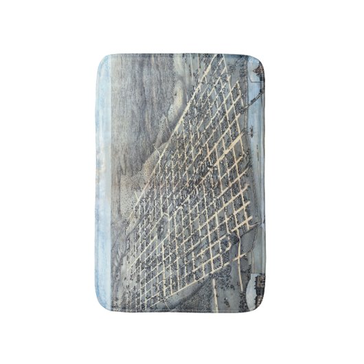 Austin, Texas Antiek Luchtfoto Stadsplattegrond va Badmat (Voorkant Verticaal)