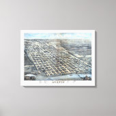 Austin, Texas Antiek Luchtfoto Stadsplattegrond va Canvas Afdruk (Voorkant)