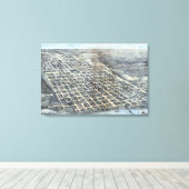 Austin, Texas Antiek Luchtfoto Stadsplattegrond va Canvas Afdruk (Insitu (Houten vloer))