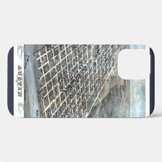 Austin, Texas Antiek Luchtfoto Stadsplattegrond va Case-Mate iPhone Case (Achterkant (horizontaal))