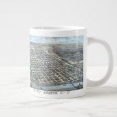 Austin, Texas Antiek Luchtfoto Stadsplattegrond va Grote Koffiekop (Rechts)