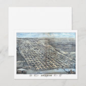 Austin, Texas Antiek Luchtfoto Stadsplattegrond va Kaart (Voorkant / Achterkant)
