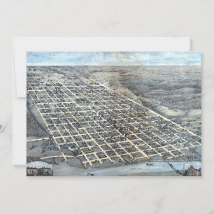 Austin, Texas Antiek Luchtfoto Stadsplattegrond va Kaart