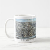 Austin, Texas Antiek Luchtfoto Stadsplattegrond va Koffiemok (Links)