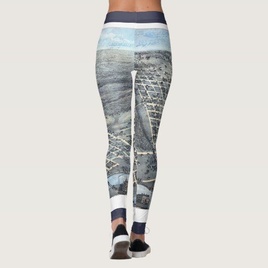 Austin, Texas Antiek Luchtfoto Stadsplattegrond va Leggings (Achterkant)