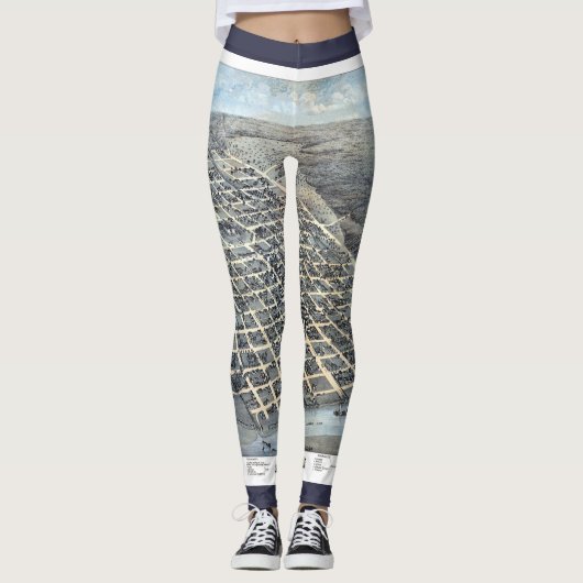 Austin, Texas Antiek Luchtfoto Stadsplattegrond va Leggings (Voorkant)