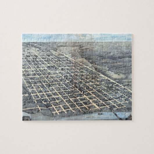 Austin, Texas Antiek Luchtfoto Stadsplattegrond va Legpuzzel (Horizontaal)