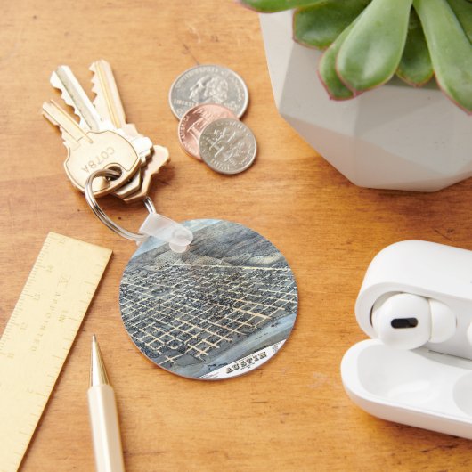 Austin, Texas Antiek Luchtfoto Stadsplattegrond va Sleutelhanger (Bureau)