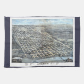 Austin, Texas Antiek Luchtfoto Stadsplattegrond va Theedoek (Horizontaal)