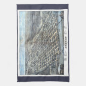 Austin, Texas Antiek Luchtfoto Stadsplattegrond va Theedoek (Verticaal)