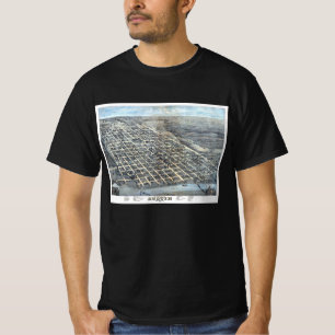 Austin, Texas Antieke Luchtkaart van 1873 T-shirt