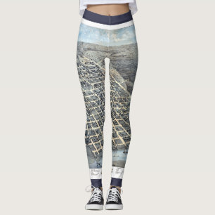 Austin, Texas antieke luchtstadkaart uit 1873 Leggings