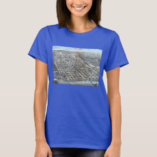Austin, Texas antieke luchtstadkaart uit 1873 T-shirt