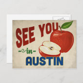 Austin Texas Apple - Vintage Travel Briefkaart (Voorkant / Achterkant)