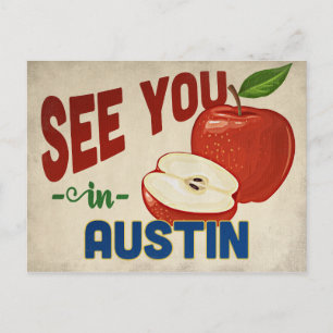 Austin Texas Apple - Vintage Travel Briefkaart
