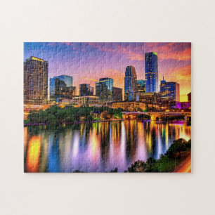 Austin Texas Art 1 Fotopuzzel Skyline Art Austin Legpuzzel