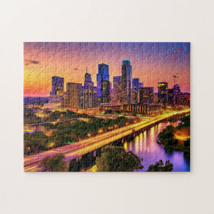 Austin Texas Art 2 Fotopuzzel Skyline Art Austin Legpuzzel