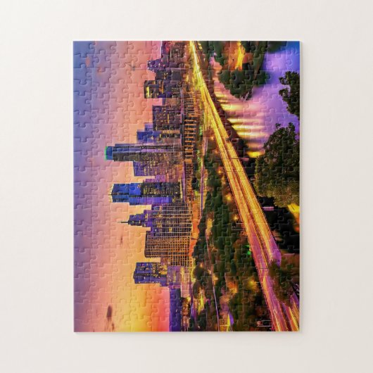 Austin Texas Art 2 Fotopuzzel Skyline Art Austin Legpuzzel (Verticaal)