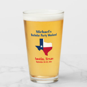 Austin Texas Bachelor Party Favor Beer Pint Glas