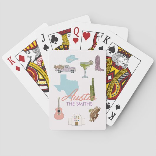 Austin Texas Bachelorette bruiloft Pokerkaarten (Achterkant)