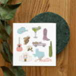 Austin Texas Bachelorette bruiloft Servet<br><div class="desc">Verhoog uw Austin bachelorette bruiloft viering met onze Austin, Texas Bachelorette bruiloft servetten. Deze servetten hebben een stijlvol design geïnspireerd op de levendige stad Austin, perfect voor het toevoegen van een vleugje lokale flair aan uw evenement. Of u nu een brunch, een cocktailuurtje of een dinerreceptie organiseert, deze servetten zullen...</div>
