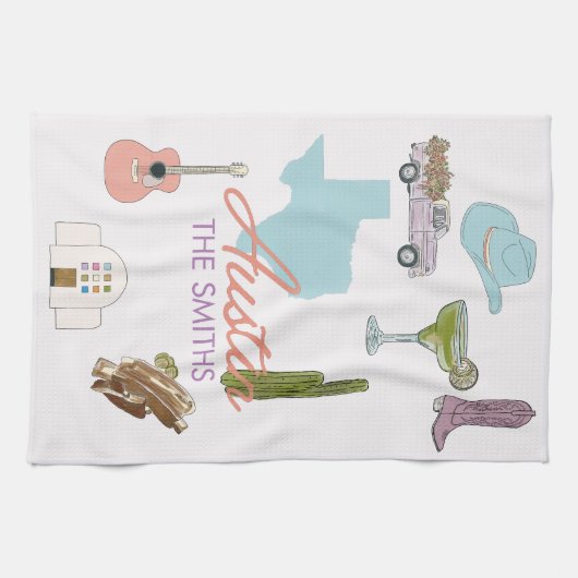 Austin Texas Bachelorette bruiloft Theedoek (Horizontaal)