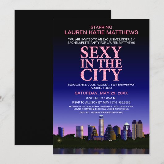 Austin Texas Bachelorette Movie Poster Kaart (Voorkant / Achterkant)