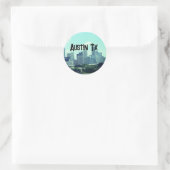 Austin Texas backround Ronde Sticker (Tas)
