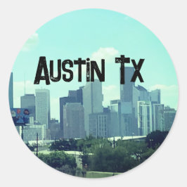 Austin Texas backround Ronde Sticker