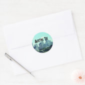 Austin Texas backround Ronde Sticker (Envelop)