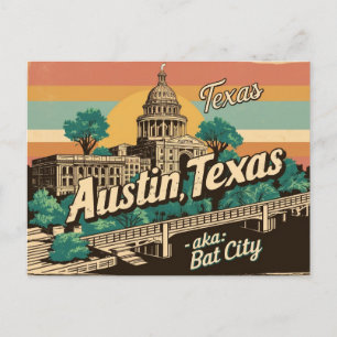 Austin, Texas - Bat City, Verenigde Staten Briefkaart