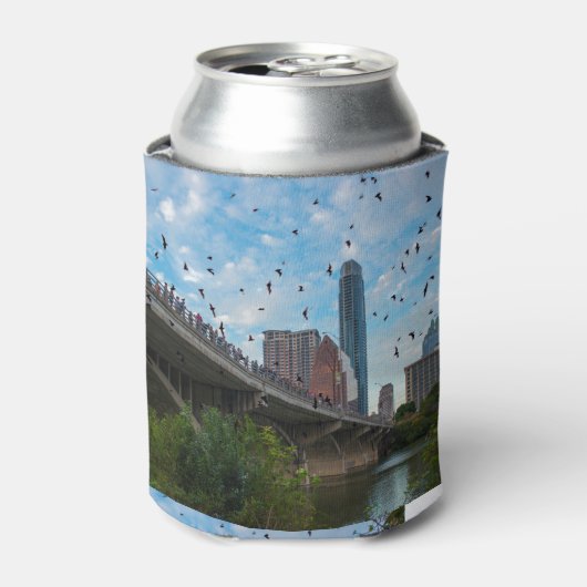 Austin Texas BATS Congress Bridge Downtown Blikjeskoeler (Blikje Voorkant)