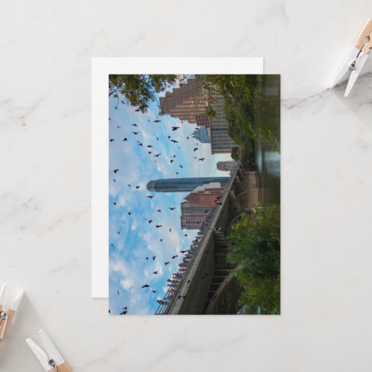 Austin Texas Bats Kaart (Voorkant / Achterkant in situ)