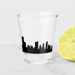 Austin Texas, beroemde steden skyline Shot Glass Glas
