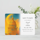 Austin Texas Bestemming Huwelijk Bewaar de Datum Save The Date (Staand voorkant)